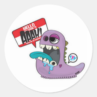 Adesivo Redondo Meu nome é Aaah!