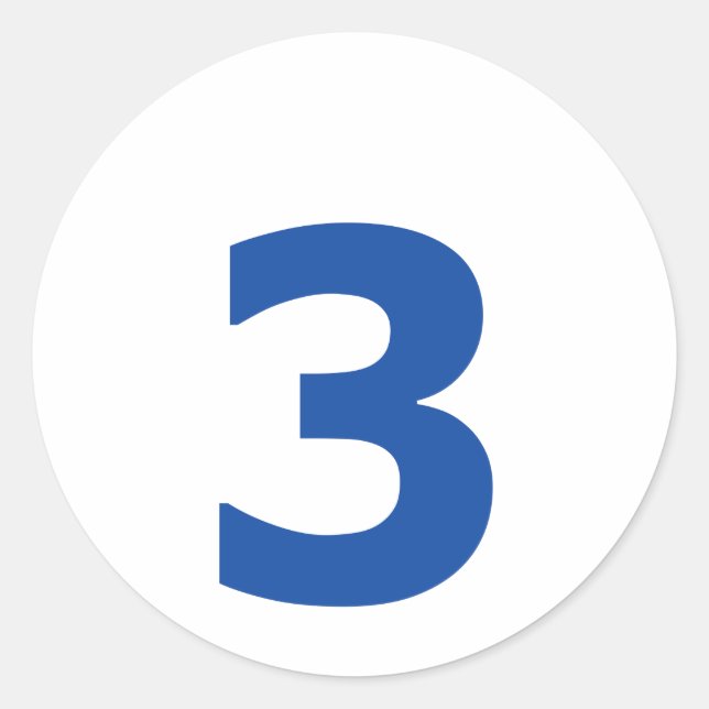 Adesivo Redondo Meu número é 3! (Frente)