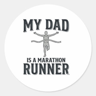 Adesivo Redondo Meu Pai É um Corredor de Maratona Camisa Vintage D