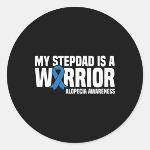 Adesivo Redondo Meu pai é um guerreiro Blue Ribbon Alopecia