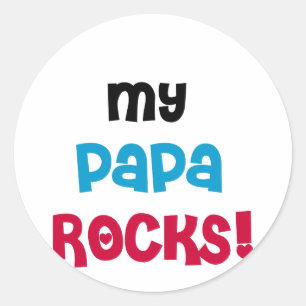 Adesivo Redondo Meu Papa Rocks Camisetas e presentes