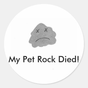 Adesivo Redondo Meu Pet Rock Morreu!