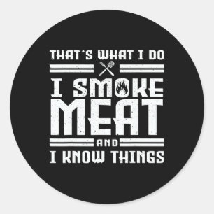 Adesivo Redondo Meu Pion Fumando Carne Para Perfeição