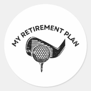 Adesivo Redondo Meu Plano de Reforma Dons de Golfe Engraçados