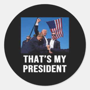 Adesivo Redondo Meu Presidente Trump 2024