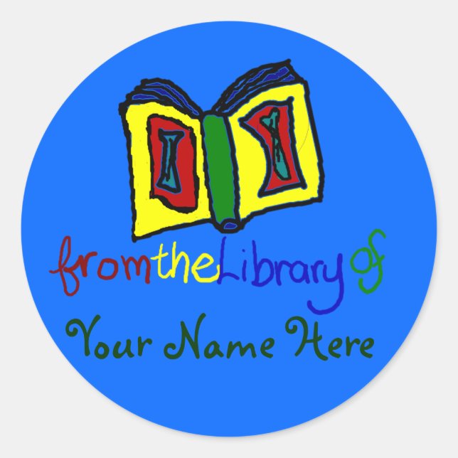 Adesivo Redondo Meu Primeiro Cartão - Azul (Frente)