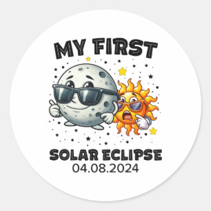 Adesivo Redondo Meu Primeiro Eclipse Solar Total Abril 8 2024 Todd