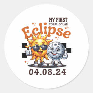 Adesivo Redondo Meu Primeiro Eclipse Solar Total Abril 8 2024 Todd
