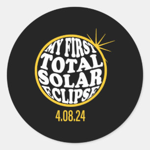 Adesivo Redondo Meu Primeiro Eclipse Solar Total Abril 8 Toddler K