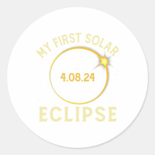 Adesivo Redondo Meu Primeiro Eclipse Solar Total Abril 8 Toddler K