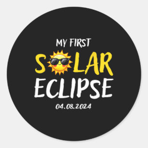 Adesivo Redondo Meu Primeiro Elipse Solar 8 de abril de 2024 Crian