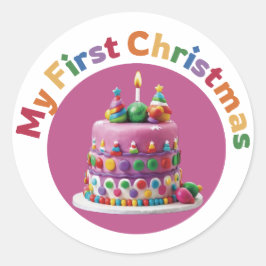 Adesivo Redondo Meu Primeiro Natal #1