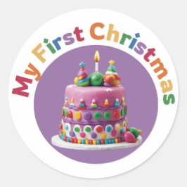 Adesivo Redondo Meu Primeiro Natal #2