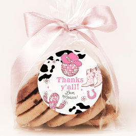 Adesivo Redondo Meu Primeiro Obrigado Rodeo Cowgirl