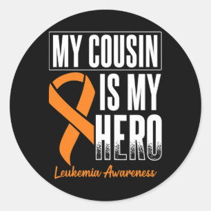 Adesivo Redondo Meu Primo Meu Cancer Hero Leukemia Leukemia Awaren