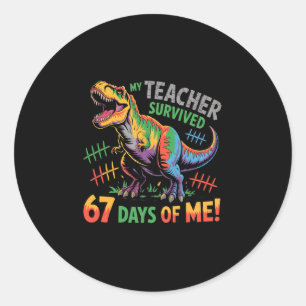 Adesivo Redondo Meu Professor Sobreviveu 67 Dias De Escola 67 Meme