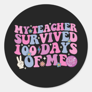Adesivo Redondo Meu Professor Sobreviveu A 100 Dias De Minha Disco