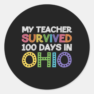 Adesivo Redondo Meu Professor Sobreviveu A 100 Dias Na Faculdade D