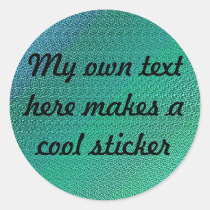 Adesivo Redondo Meu Próprio Texto Aqui Azul-Verde Texturizado