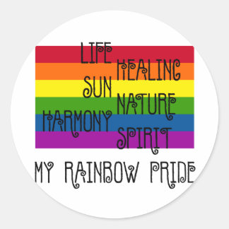 Adesivo Redondo Meu Rainbow Pride White Sticker