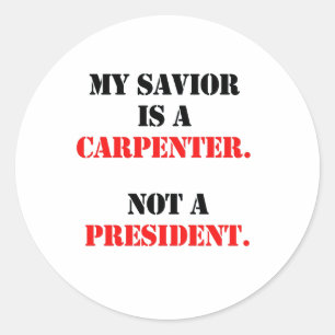 Adesivo Redondo Meu salvador é um carpinteiro