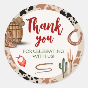 Adesivo Redondo Meu Segundo aniversário de vaqueiro do partido Rod