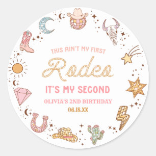 Adesivo Redondo Meu Segundo Partido segundo aniversário Rodeo Ocid