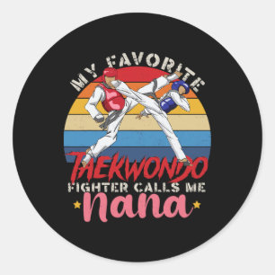 Adesivo Redondo Meu taekwondo favorito me chama de mãe da Nana