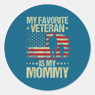 Adesivo Redondo Meu Veterano Favorito É Mymommy Bandeira Americana