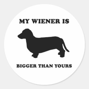 Adesivo Redondo Meu Wiener é mais grande do que seu