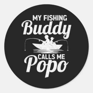 Adesivo Redondo Meus Amigos de Pesca Me Chamam de Popo Dia dos Pai