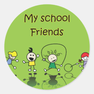 Adesivo Redondo Meus Amigos na Escola