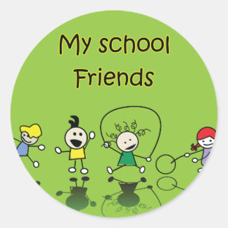 Adesivo Redondo Meus Amigos na Escola