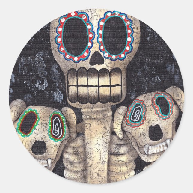 Adesivo Redondo Meus Cães e eu ficamos (Frente)