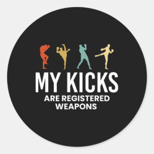 Adesivo Redondo Meus Chutes São Armas Registradas Kickboxing Kickb