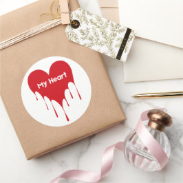 Adesivo Redondo Meus designs de namorados do coração