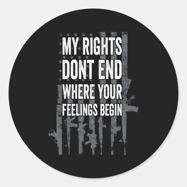 Adesivo Redondo Meus Direitos Não Terminam Onde Seus Sentimentos C (Frente)