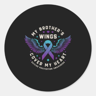 Adesivo Redondo Meus Irmãos Asas Cobrir Minha Prevenção ao Suicídi