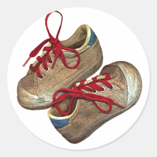 Adesivo Redondo Meus primeiros tênis