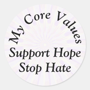 Adesivo Redondo Meus valores principais - Suportam Esperança Para