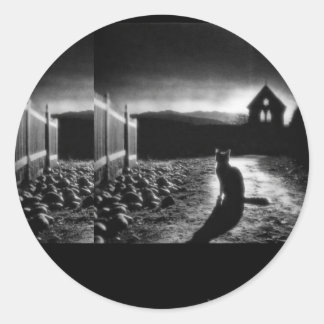 Adesivo Redondo Mewing On Night Sticker