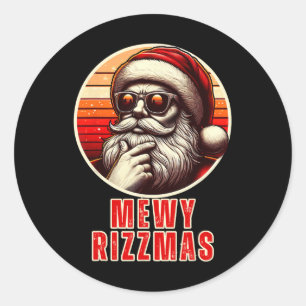 Adesivo Redondo Mewy Rizzmas Papais noeis Engraçados Mewing Piada