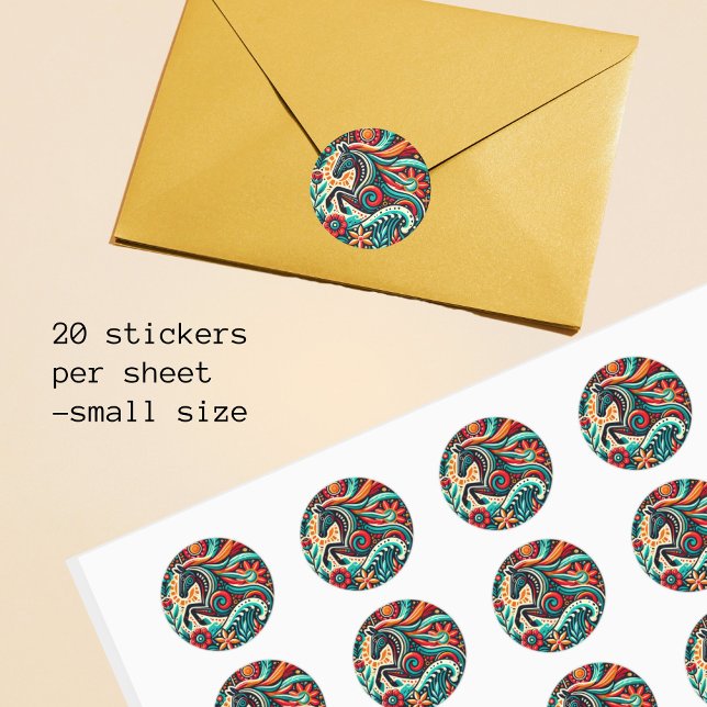 Adesivo Redondo Mexican fiesta horse (Criador carregado)