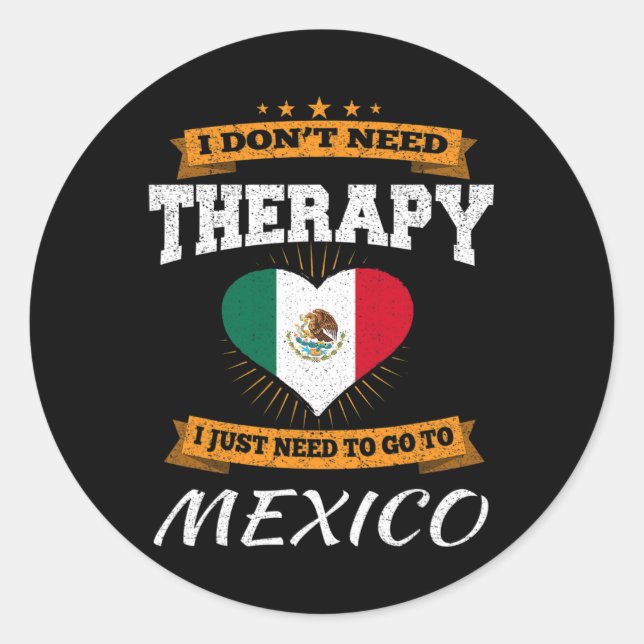 Adesivo Redondo Mexican Flag I Mexico Flag I Vacation Mexican  (Frente)