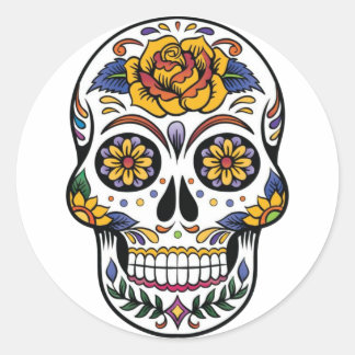 Adesivo Redondo Mexican Skull Sticker