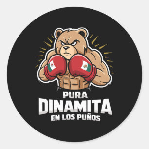 Adesivo Redondo Mexicano Boxing For Boys Mexico Pura Dinamita En L