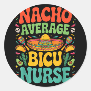 Adesivo Redondo Mexicano cinco de maio nacho enfermeira média bicu
