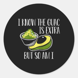Adesivo Redondo Mexicano Guacamole Avocado Cinco De Mayo
