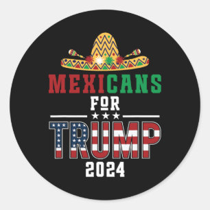 Adesivo Redondo Mexicanos Pelo Trump Usa Bandeira Votem Republican