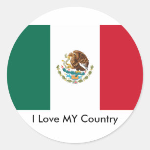 Adesivo Redondo México Bandeira Do MUSEU Zazzle Eu Amo Meu País